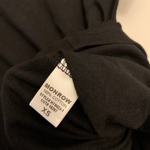 Monrow Black Zip Up Corset Tee Size XS - Picture 3 of 4